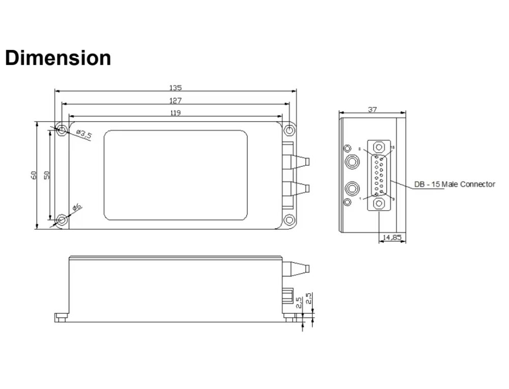 1X32 Optical switch Dimension